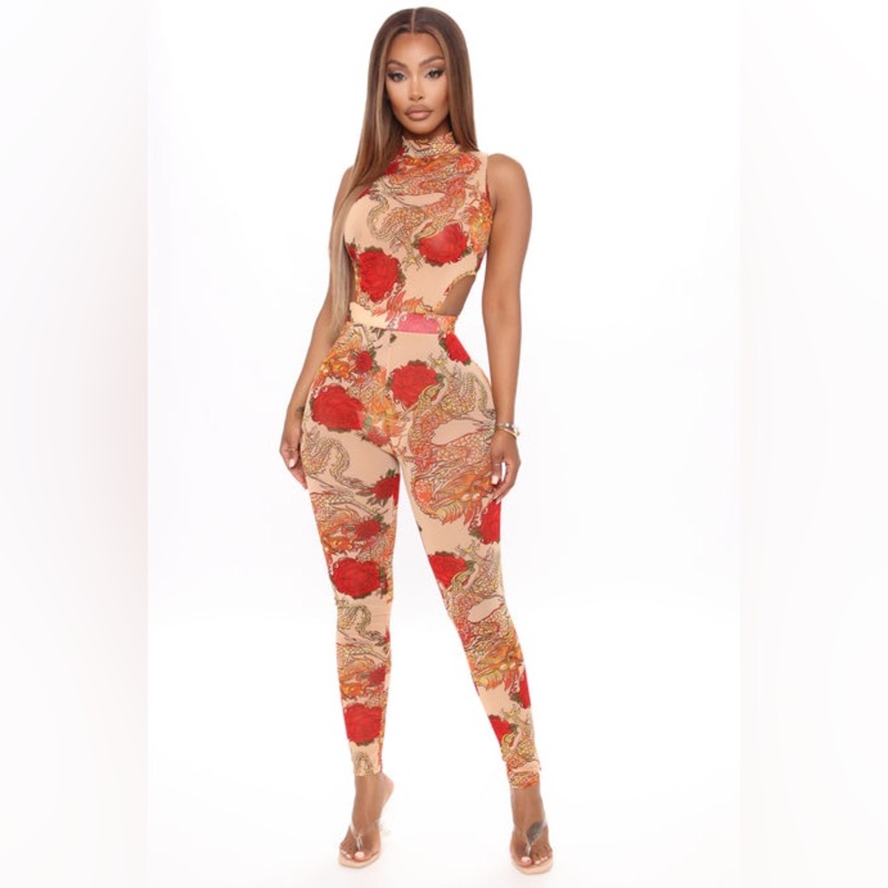 Fashion Nova Floral Print Jumpsuit